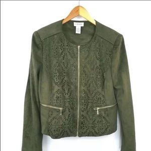 Carmen Marc Valvo laser cutout jacket Size 6